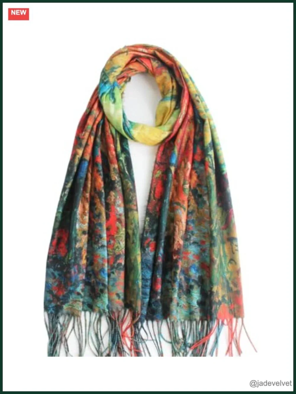 Cashmere Feel Scarf Shawl Wrap Art Print Soft Winter Warm Large